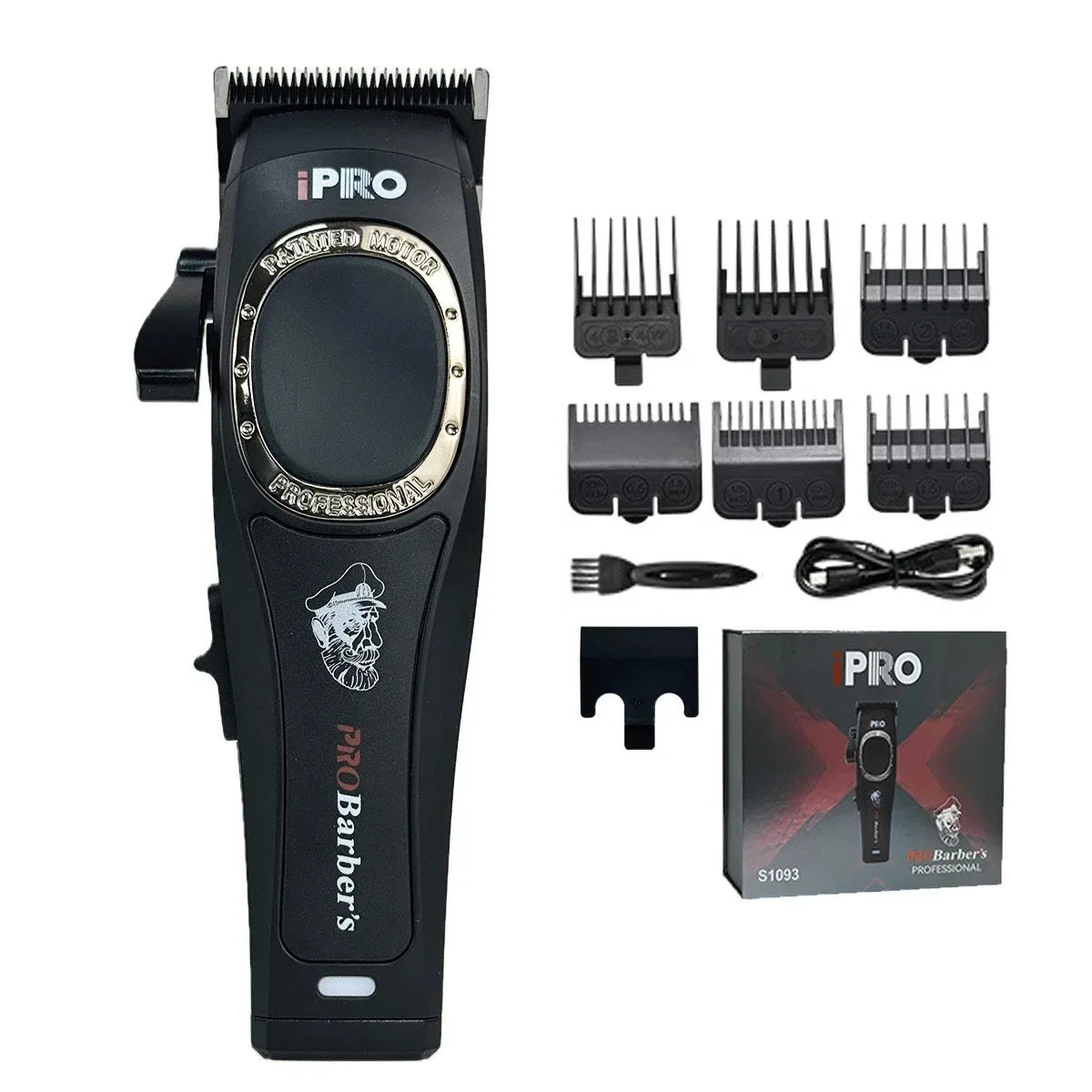 Professional Electric Hair Clipper S1093 Hair Trimmer 7500RPM High Speed Motor DLC Blade 2600mAh Barber Shop Silent Hair Machine