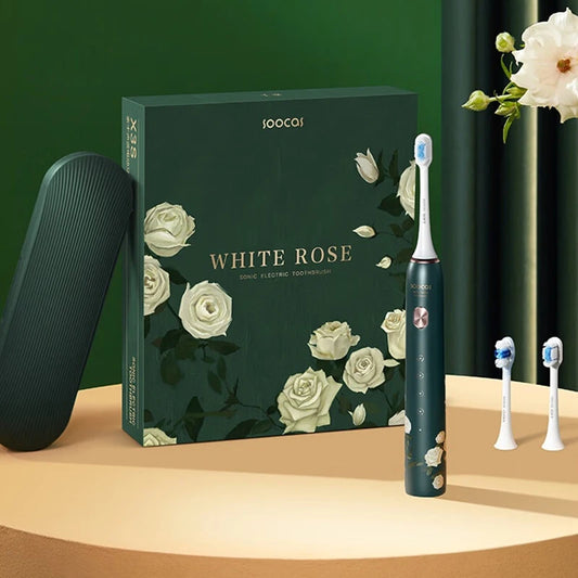 SOOCAS X3S White Rose Adult Smart Sonic Electric Toothbrush IPX7 Waterproof Ultrasonic Tooth Brush Upgraded 180 days life