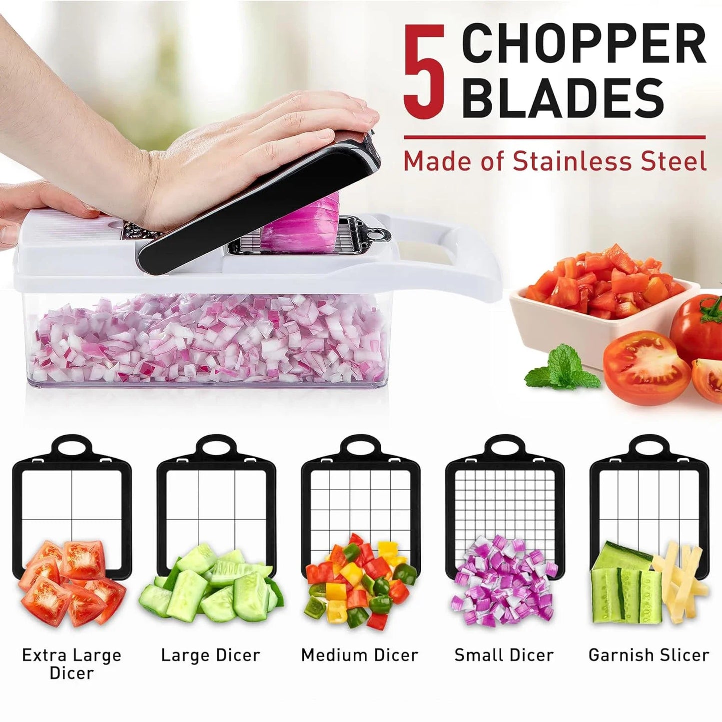 25in1 Multifunction Vegetable Chopper Fruit Slicer Onion Dicer Potato Grater Garlic Press Vegetable Cutter Kitchen Gadgets Tool