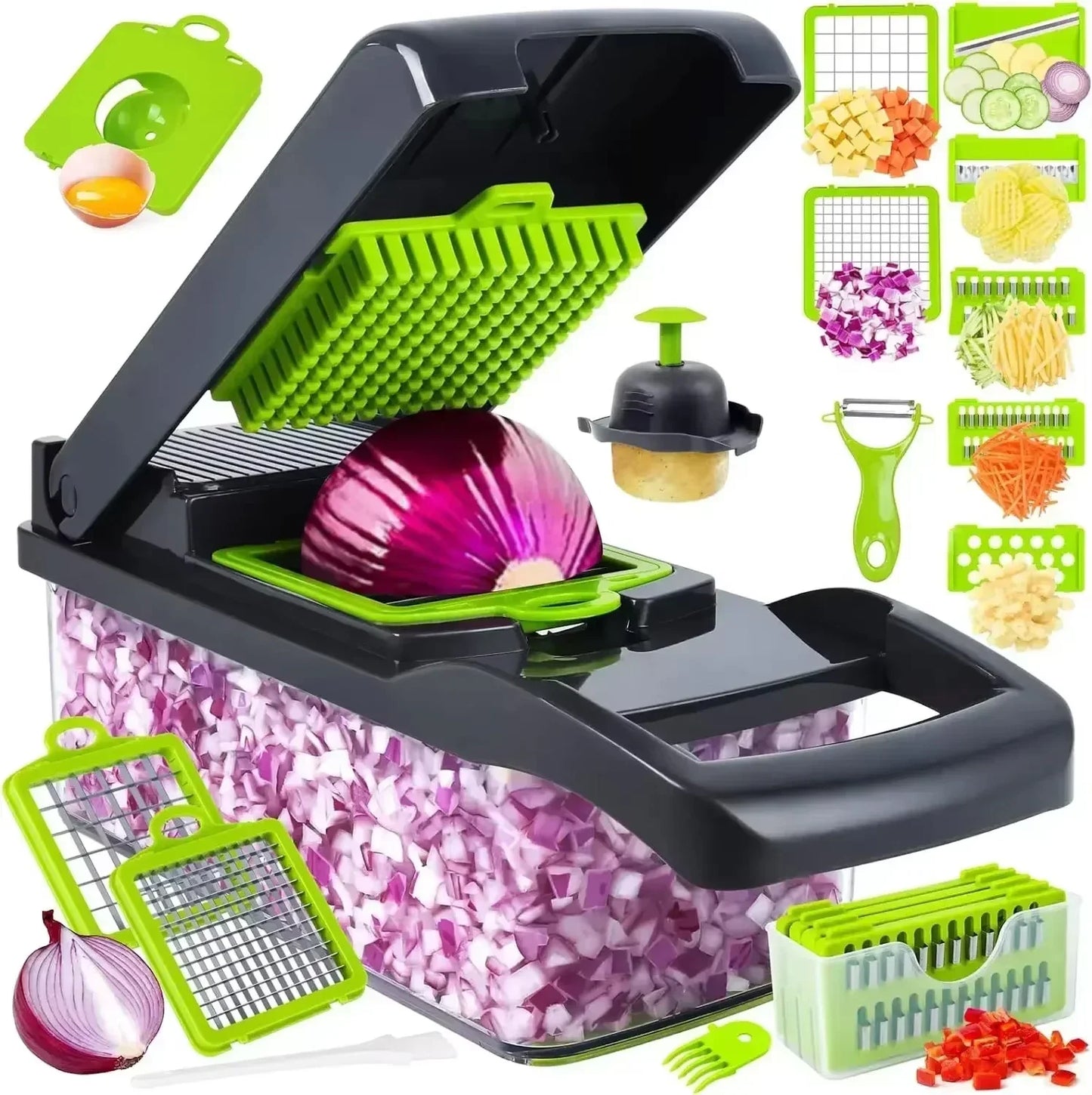 25in1 Multifunction Vegetable Chopper Fruit Slicer Onion Dicer Potato Grater Garlic Press Vegetable Cutter Kitchen Gadgets Tool