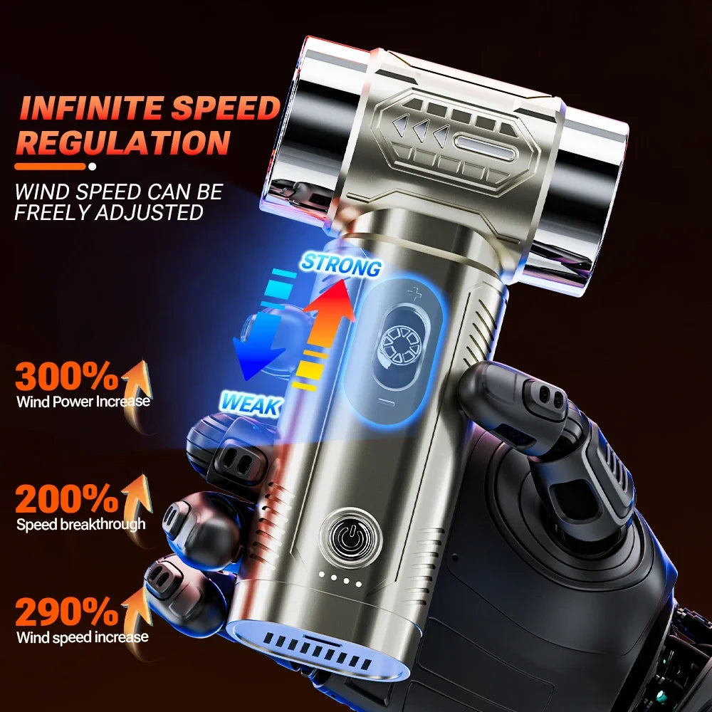 SZUK Mini Air Blower Brushless Motor Turbo Jet Fan Handheld Portable Dust Fan Turbofan air blower Powerful Car Vacuum Cleaner