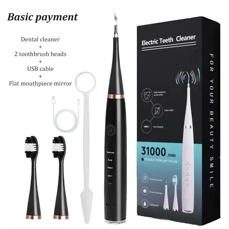 Electric Toothbrush with Sonic Cleaning 3-in-1 for Teeth Whitening & Oral Care - USB Charging & Replaceable Brush Head