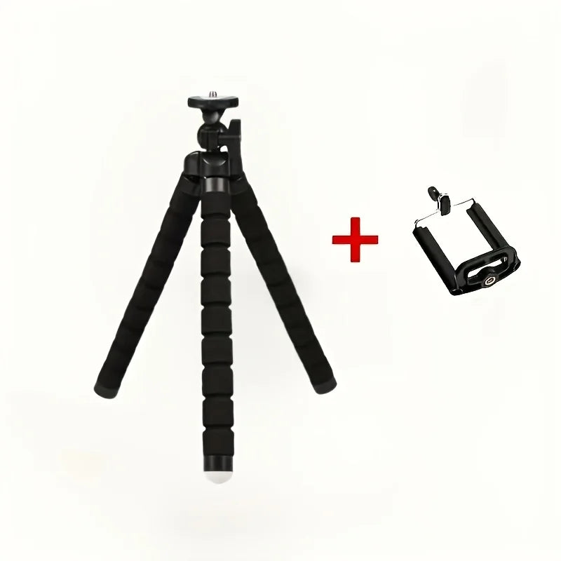 Tripods For Smartphone Camera Non-Slip Phone Holder Clip Tripod Stand With Bluetooth Remote Control For Travel Camping Selfie
