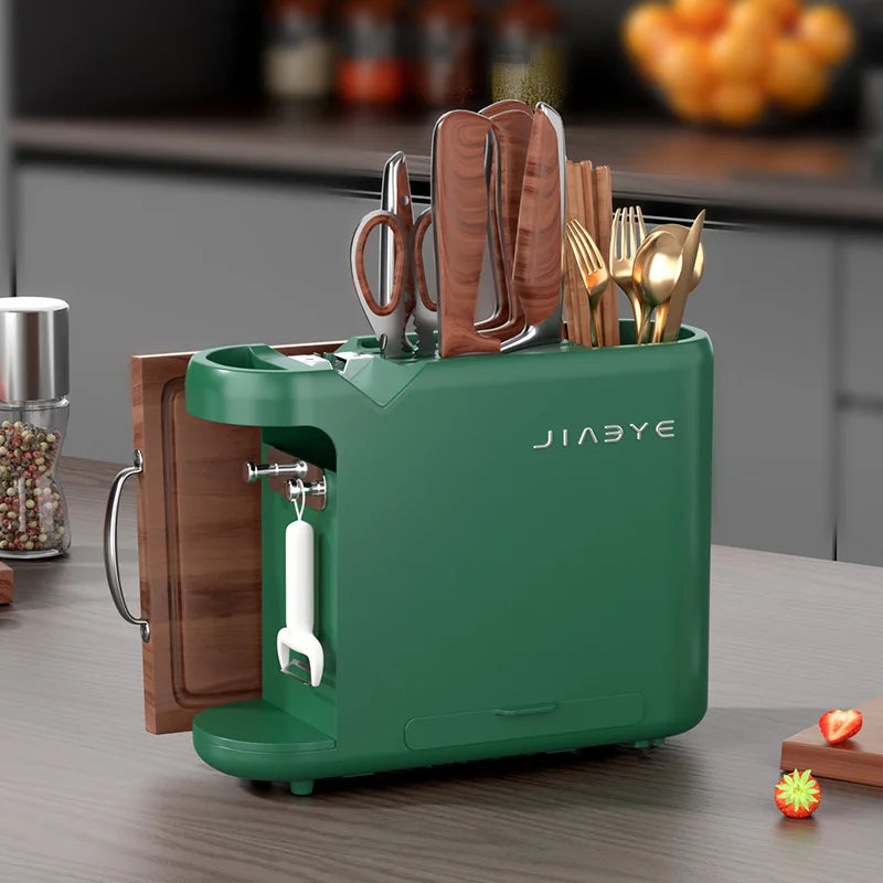 Kitchen Multi-functional Household Knife Rack Cutting Board Rack Cutting Board Rack Knife Sharpener Integrated Storage Rack