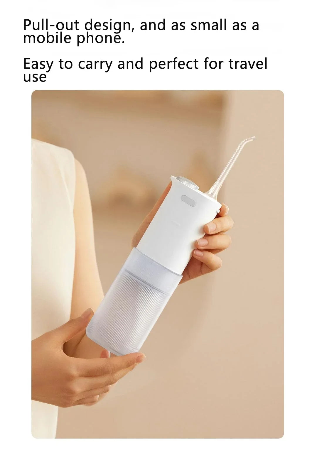 MIJIA Electric Oral Irrigator F400 Portable Water Pick Flosser Teeth Whitening Remove Dental Plaque 200ML pull-out Water Tank