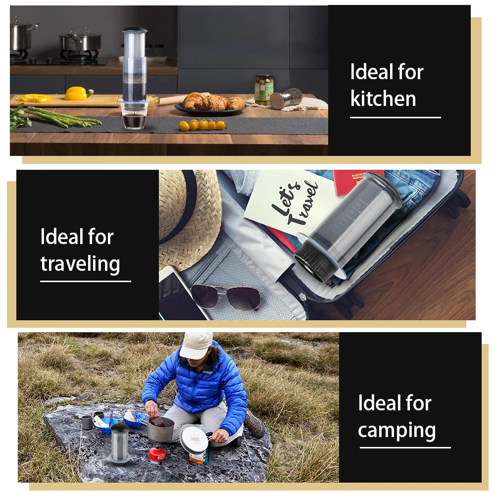 For AeroPress Machine Espresso Portable Coffee Maker Cafe French Press Coffee Pot  with Filters Paper Kit