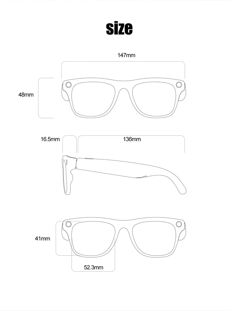 ﻿ 4K HD Smart Glasses AI GPT Camera Change Color Bluetooth Call 260Mah Battery Voice Assistant Translate Identify Objects 2025