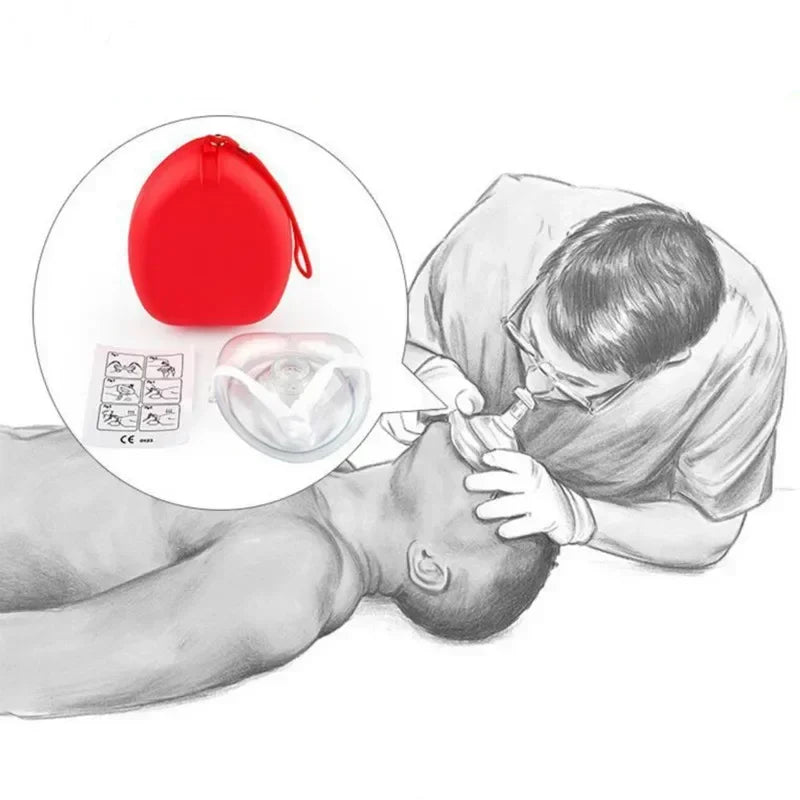 1Set Car Rescue CPR Mask Emergency First Aid Masks Resuscitator One-Way Valve CPR Face Sheild Survival Mask Outdoor Survival Kit