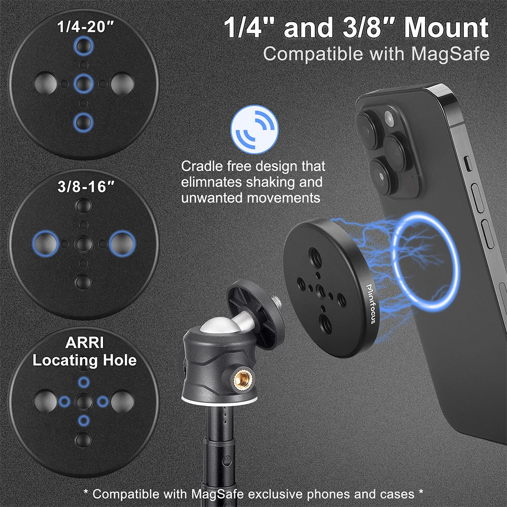 Magnetic Cell Phone Selfie Stick Tripod Extendable Mini Desktop Smartphone Tripod Mount for Magsafe iPhone 14/13/12 Pro Max