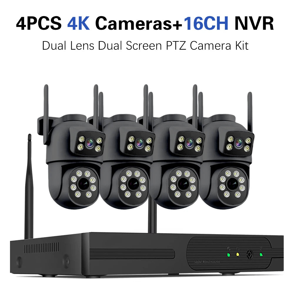 16CH 8MP Wireless PTZ Camera Security System 2 Way Audio CCTV Camera Video Surveillance Kit Color Night Vision Wifi NVR Kit 8CH