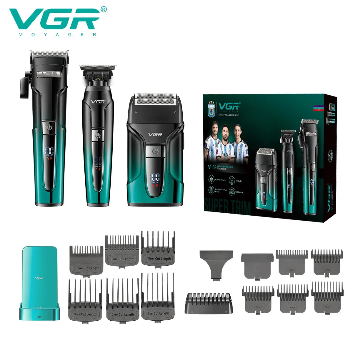 VGR Hair Trimmer Electric Shaver Professional Barber Clippers Beard Trimmer Hair Cutting Machine Haircut Trimmer for Men V-694