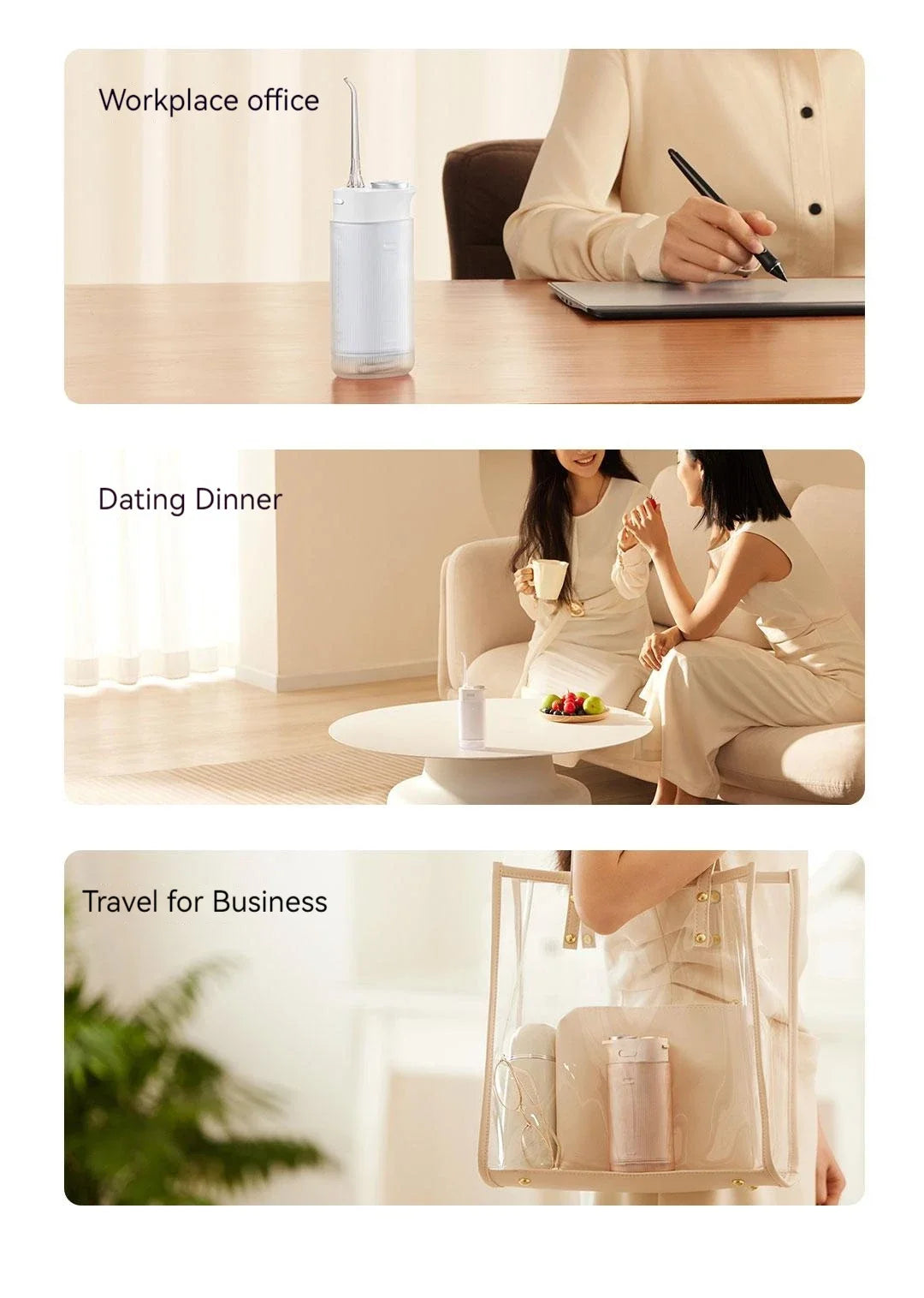 MIJIA Electric Oral Irrigator F400 Portable Water Pick Flosser Teeth Whitening Remove Dental Plaque 200ML pull-out Water Tank