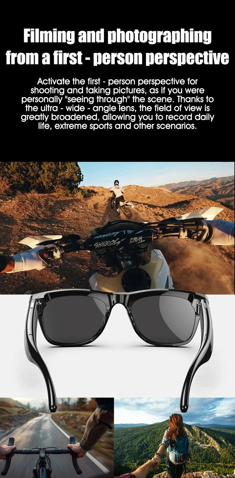 OPPO AI Smart Glasses Ultra Clear Camera Shootingand Recording Touch Sport Sunglasses Bluetooth Call Video Music Player
