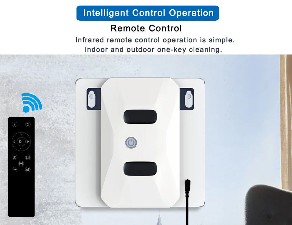 Purerobo Square Ultrathin Window Cleaning Robot With Water Spray Automatic Washing Window Glass Mirror Tile Cleaner APP Control