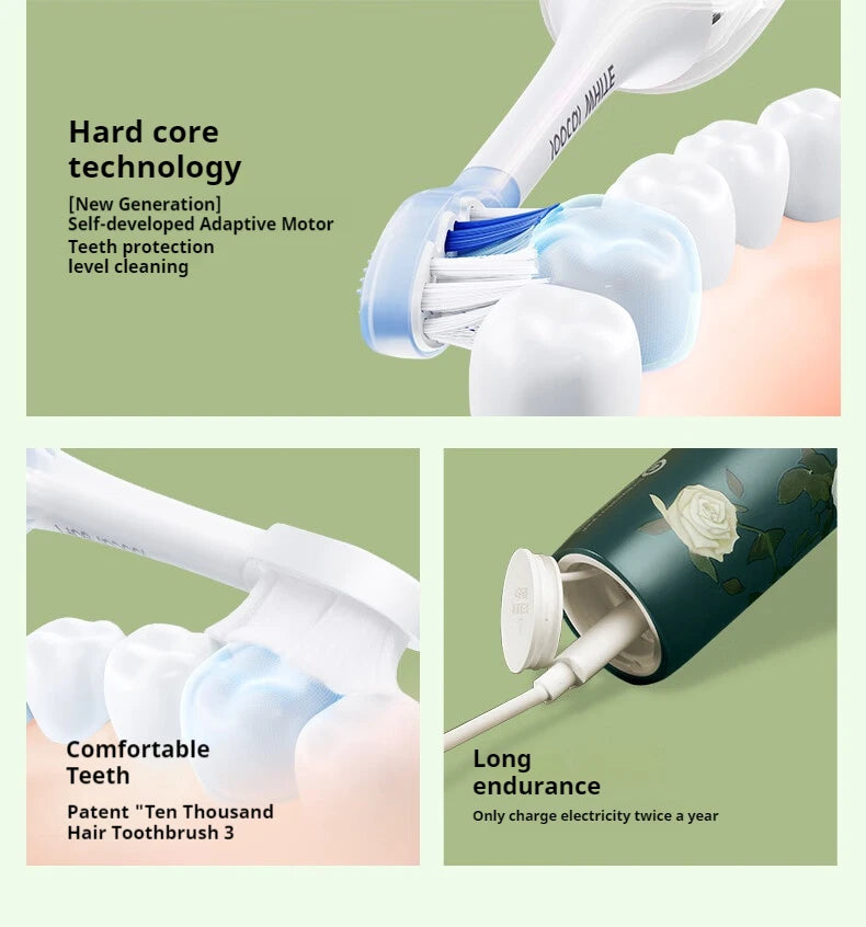 SOOCAS X3S White Rose Adult Smart Sonic Electric Toothbrush IPX7 Waterproof Ultrasonic Tooth Brush Upgraded 180 days life
