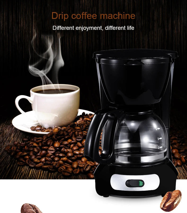 EDTID Automatic Electric Latte Espresso Coffee Maker Mini 0.6L Moka Drip Cafe American Coffee Brewing Machine Tea Pot Boiler EU