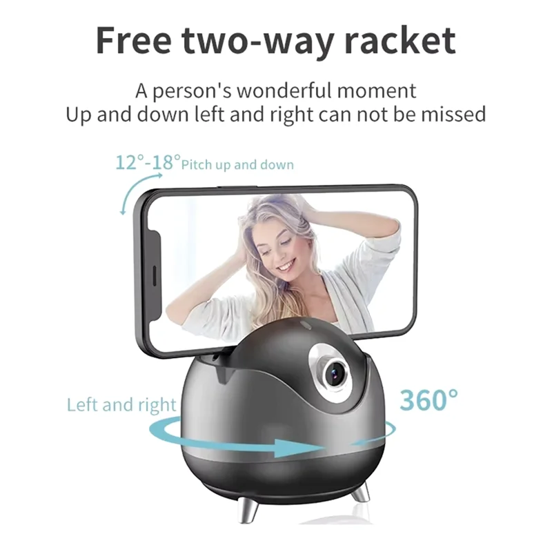 SQPP-Q8 Auto Face Tracking Gesture Gimbal Stabilizer Phone Tablet Tracking Holder 360 Rotation For Vlog Live Video Streaming