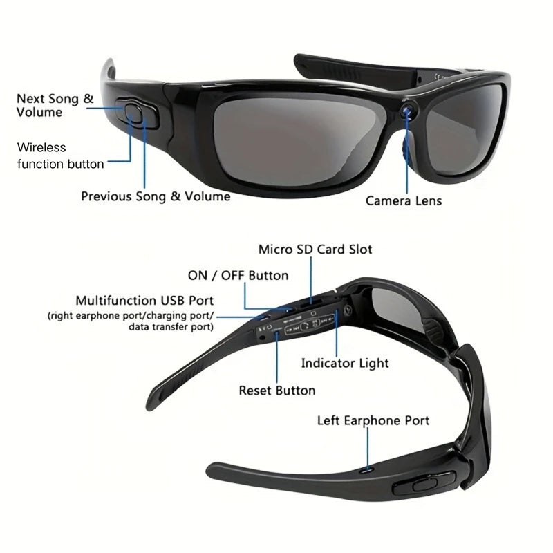 Xiaomi Sports Camera Glasses Sense Bluetooth Music Call Intelligent Recording Waterproof Glasses Outdoor Sports Cycling UV-proof