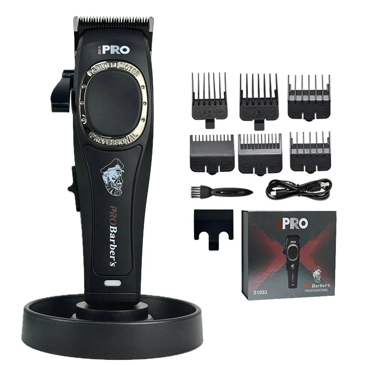 Professional Electric Hair Clipper S1093 Hair Trimmer 7500RPM High Speed Motor DLC Blade 2600mAh Barber Shop Silent Hair Machine