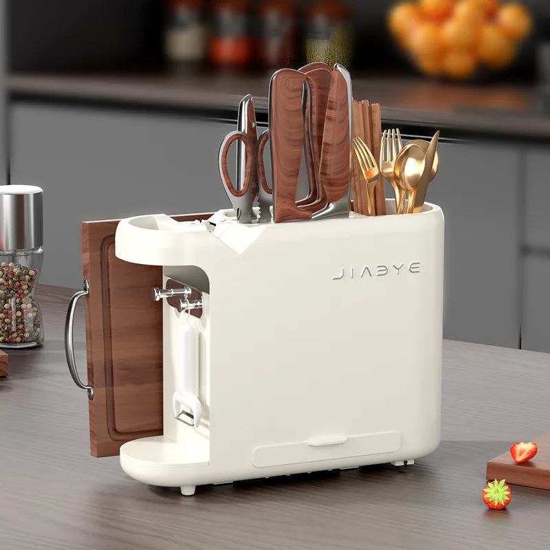 Kitchen Multi-functional Household Knife Rack Cutting Board Rack Cutting Board Rack Knife Sharpener Integrated Storage Rack