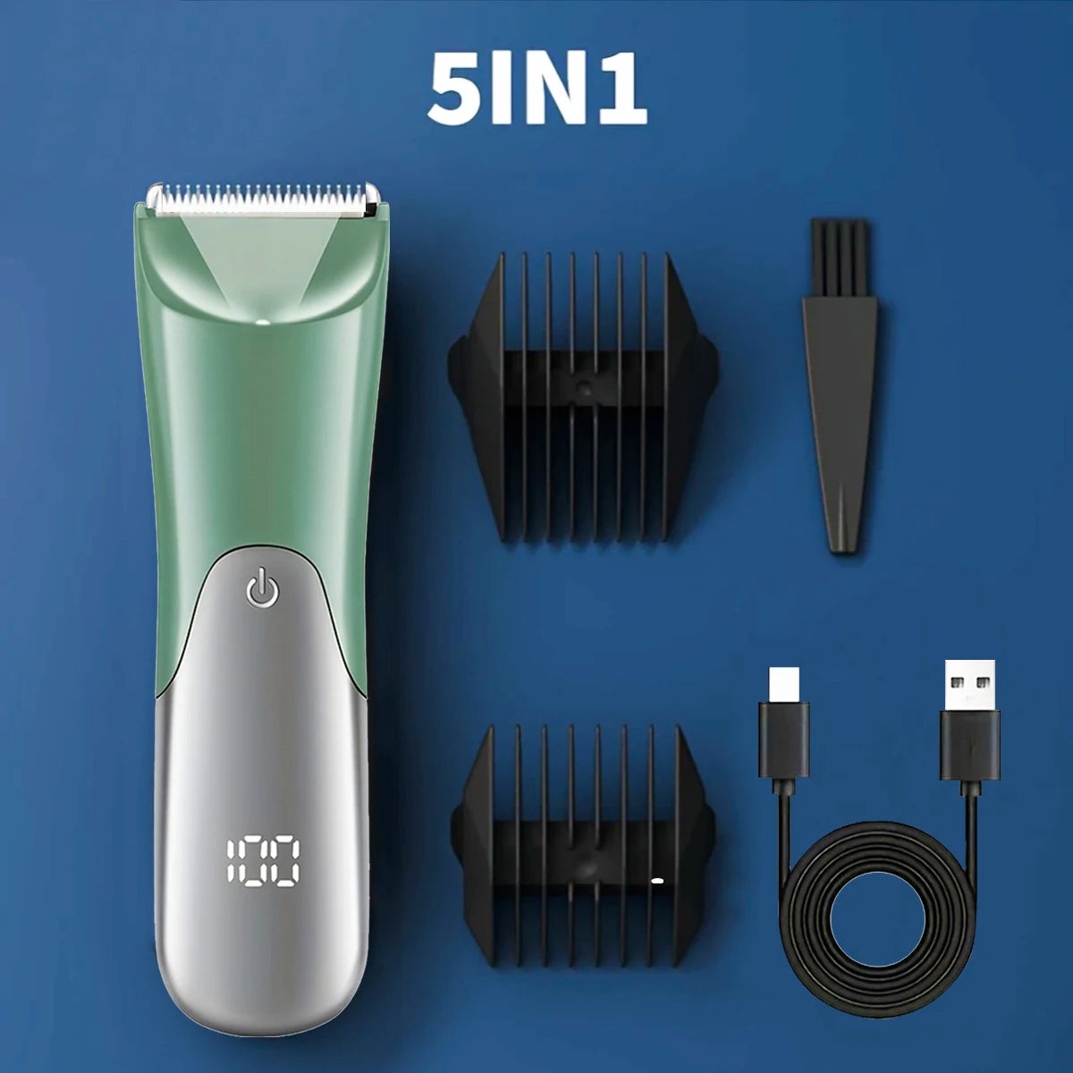 Men's Body Trimmer, Electric Razor, Pubic and Underarm Hair Private Hair Trimmer, Ceramic Blade Men's Grooming Kit