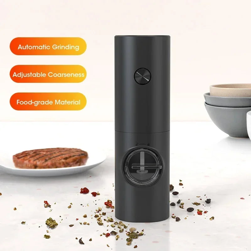Mini Intelligent Automatic Electric Grinder Portable Multi-Functional Kitchen Seasoning Herb Pepper Grinder for Spices and More