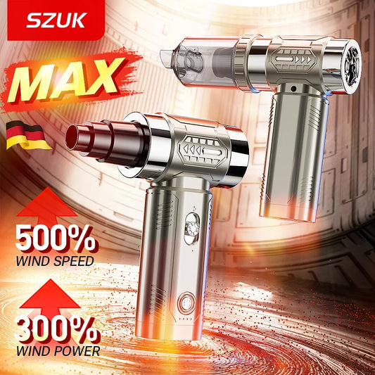 SZUK Mini Air Blower Brushless Motor Turbo Jet Fan Handheld Portable Dust Fan Turbofan air blower Powerful Car Vacuum Cleaner