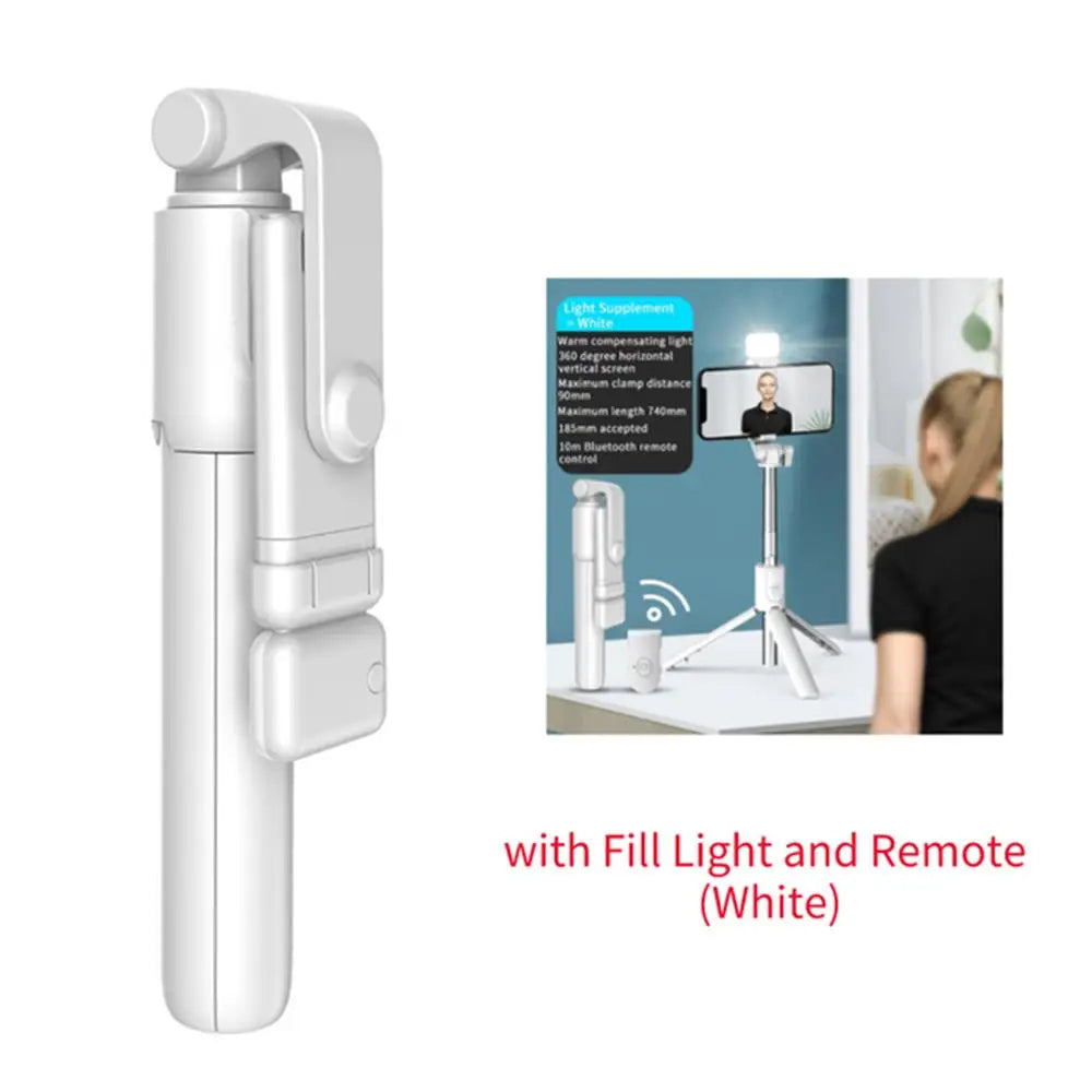 Wireless Bluetooth Selfie Stick Tripod with Remote Extendable Tripod with LED Selfie Light Detachable for Ios Android Smartphone