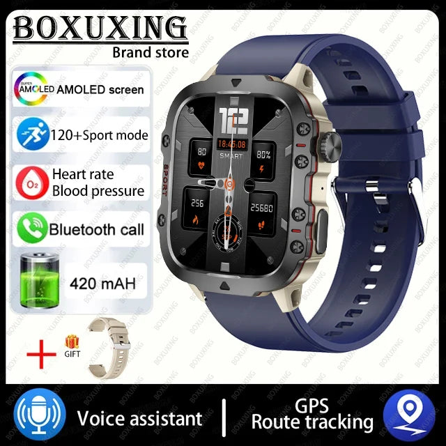 2025 For Xiaomi New Rugged Military GPS Smart Watch Men Bluetooth Call Health Monitoring AI Voice Sports Waterproof Smartwatches