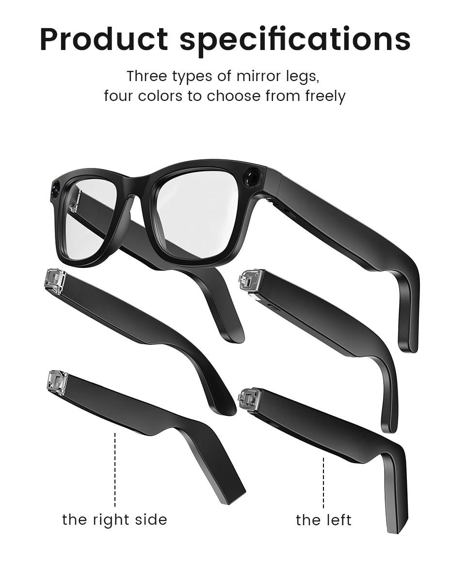 LIGE New 800W Pixels Camera AI smart glasses 32GB Memory 1080P Video Shoot Wireless Transmission AI Translation Smart Sunglasses