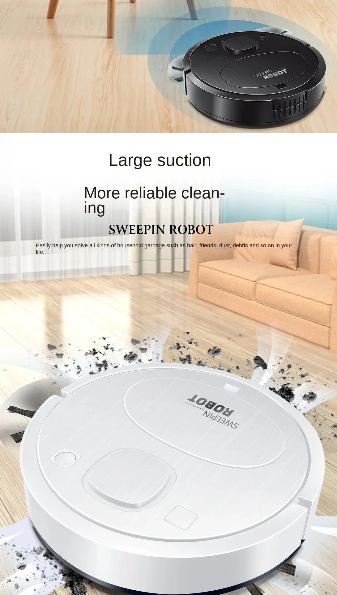 Xiaomi Smart Wireless Sweeping Robot Ultra-quiet Remote Control  Vacuum Floor Cleaner Carpet Mopping Machine For Home Office Use