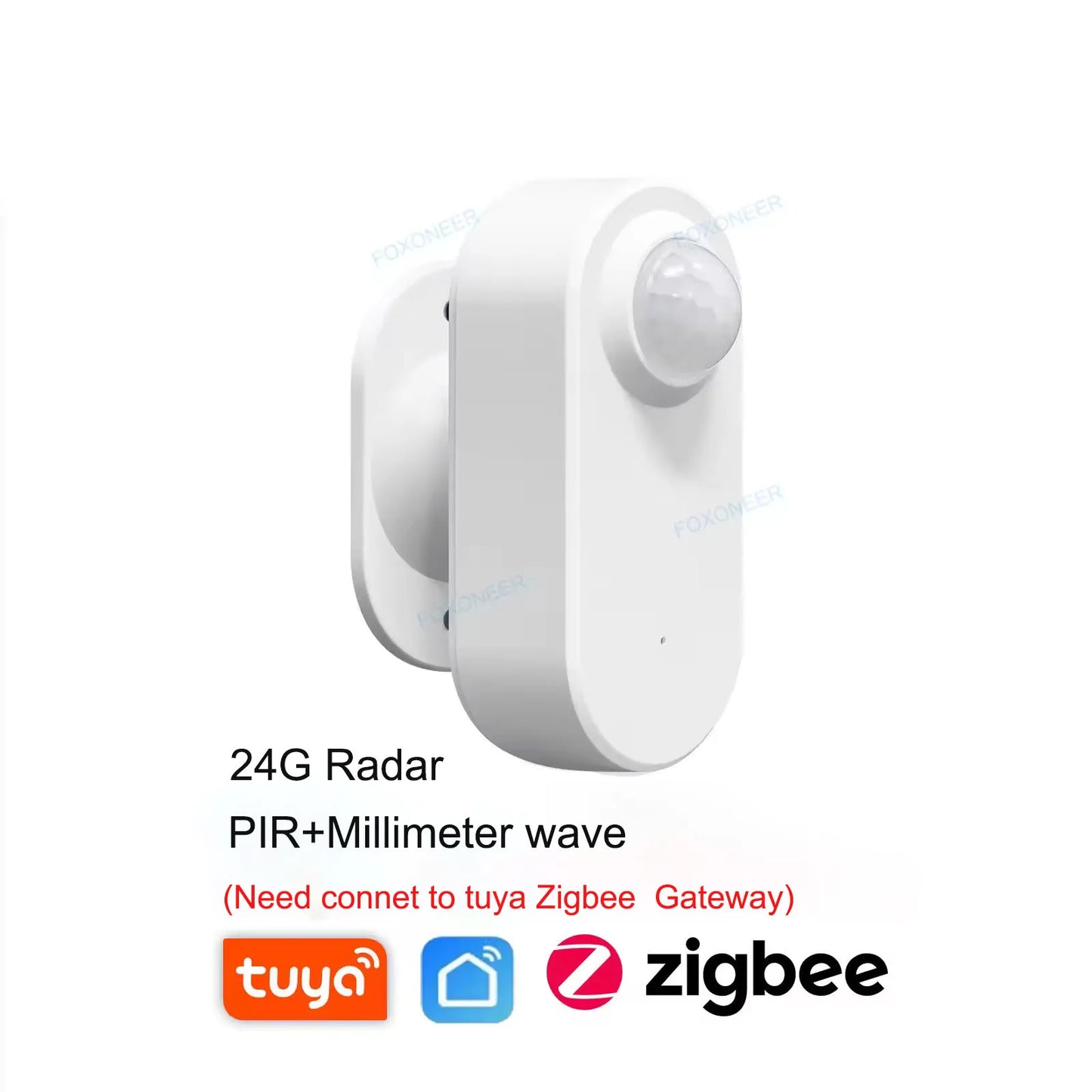 Zigbee 3.0 Human Presence Sensor 24G MmWave Radar +PIR,Luminance detection Use Battery Support Zigbee2mqtt Home Assistant