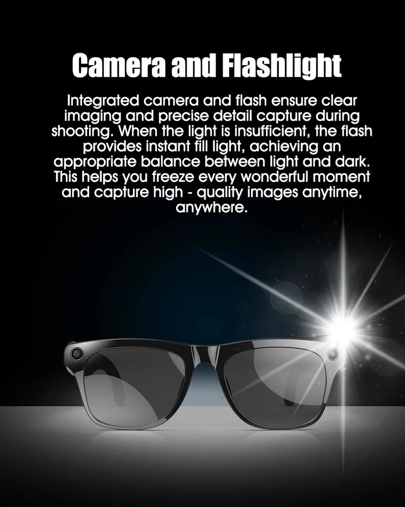OPPO AI Smart Glasses Ultra Clear Camera Shootingand Recording Touch Sport Sunglasses Bluetooth Call Video Music Player