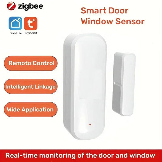 1-3pcs ZigBee Door Sensor Smart Home Window Entry Detector Tuya Smart Home Alarm System Voice Control Magnetic Security Sensor
