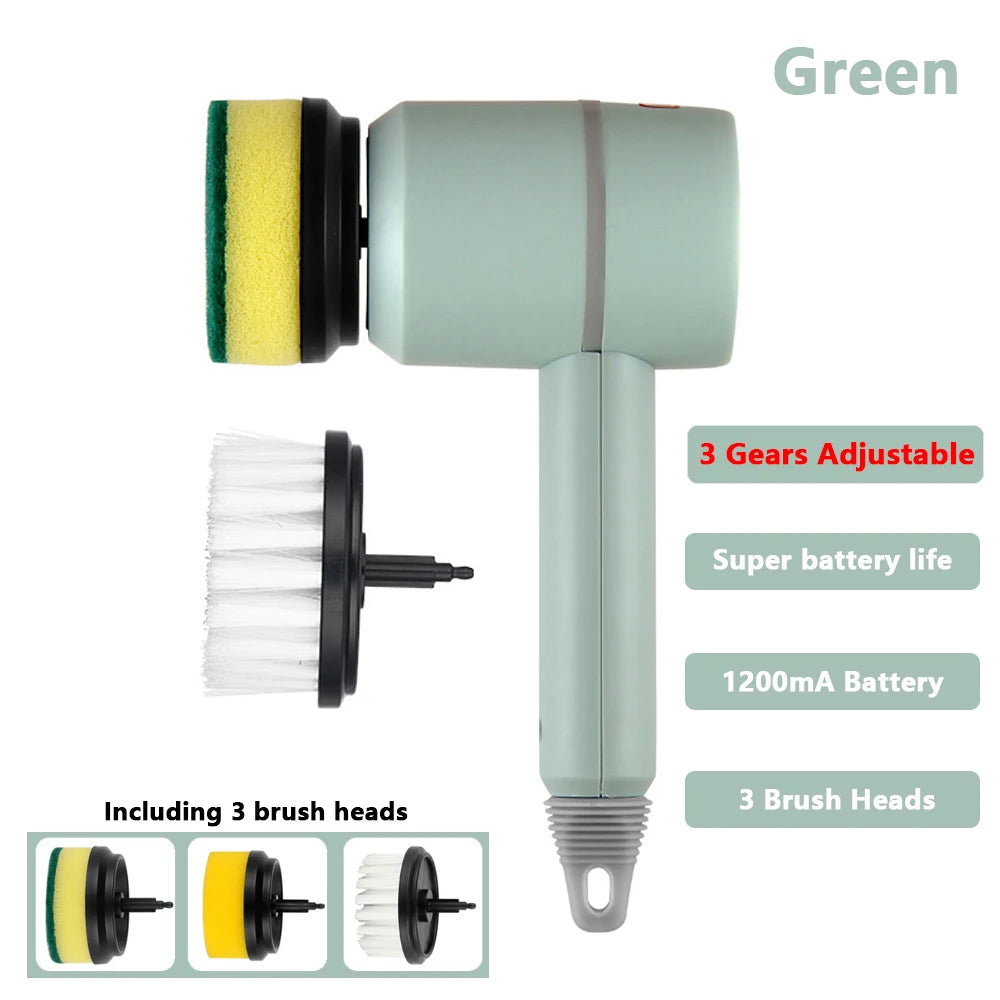 Wireless Electric Cleaning Brush USB Rechargeable Automatic Kitchen Dishwashing Brush Bathtub Tile Professional Cleaning Brush