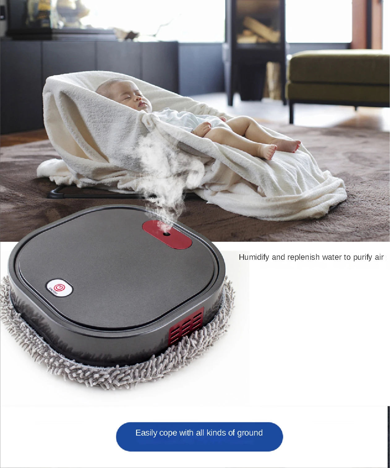 2024 New Rechargeable Smart Mopping Robot Spray Cleaner Dry and Wet 3 in 1 Sweep and Mop Robot Vacuum Cleaner Home Mopping Robot