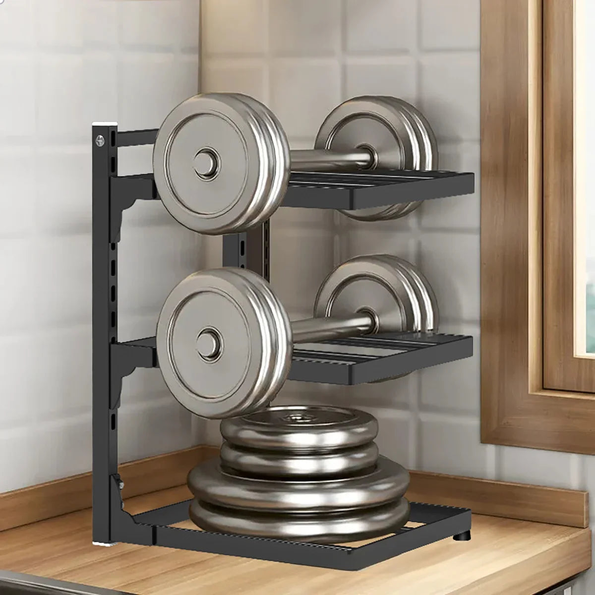 Kitchen Sink Storage Rack Multi-Layer Cooker Storage Rack Home Stovetop Cabinets Adjustable Space Saving Pot Rack Pantry Storage