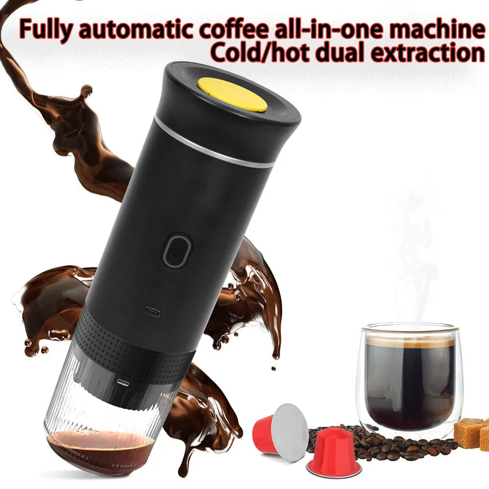 3-in-1 Capsule Powder Coffee Machine Wireless Electric Portable Espresso Machine Suitable for Car and Home Camping Coffee Machin