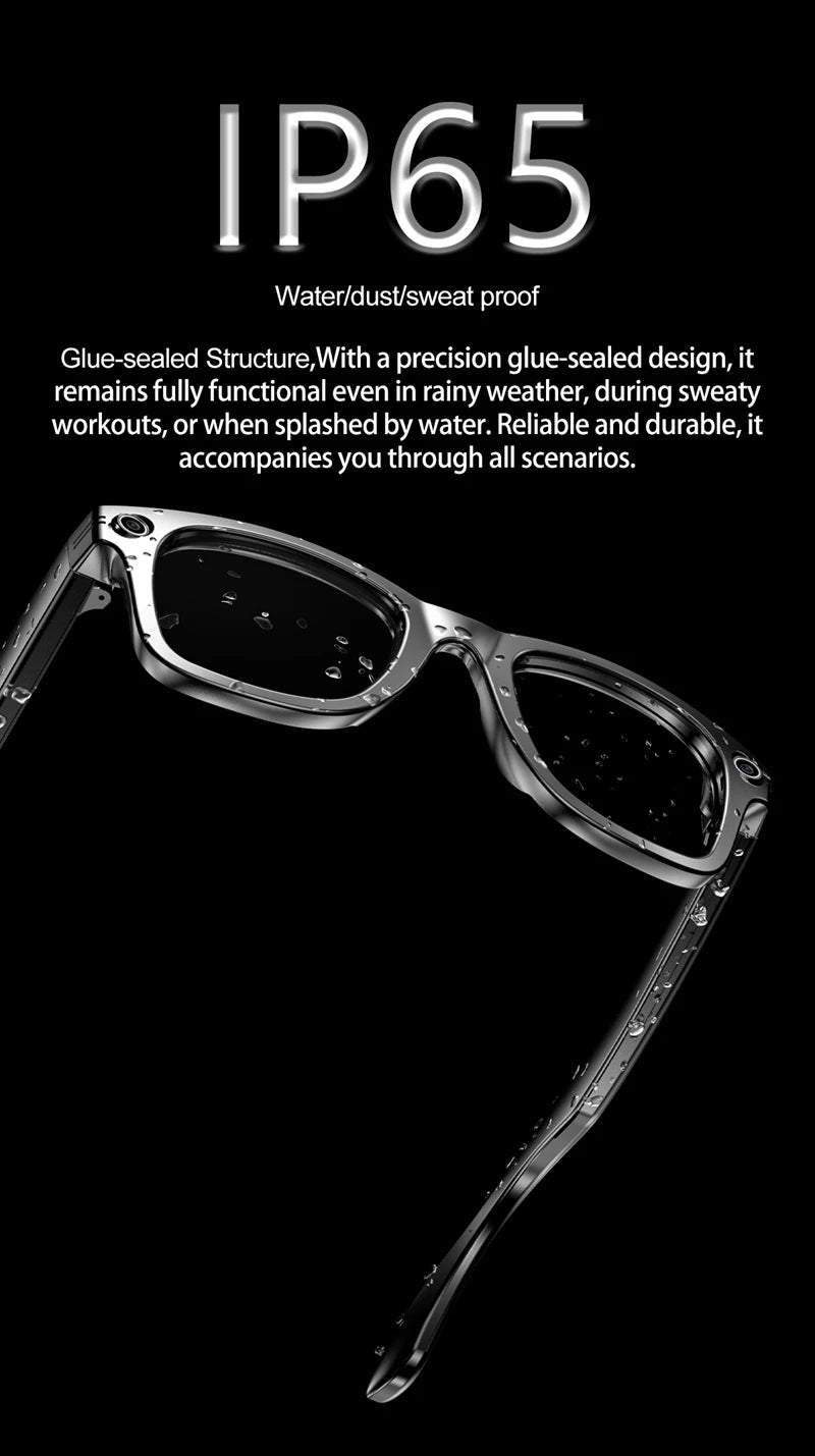 Xiaomi Mijia Smart Bluetooth Glasses IP65 Waterproof Recording Videos AI Photo Recognition Answer Translation Call Large Battery