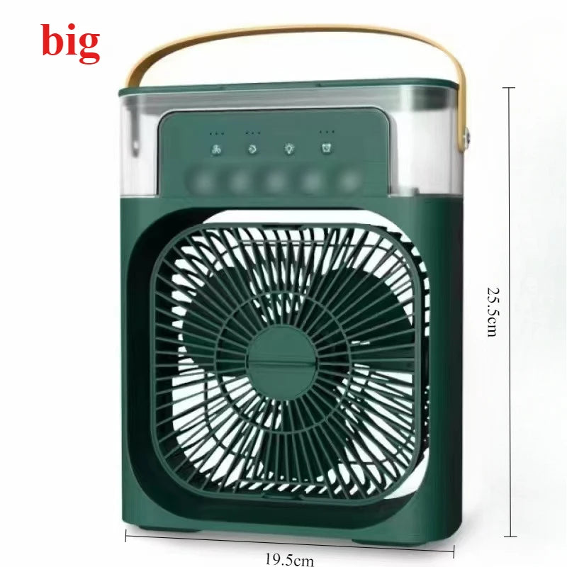 Portable Humidifier Fan Air Conditioners USB Electric Fan LED Night Light Water Mist Fun 3 In 1 Air Cooler Humidifie For Home