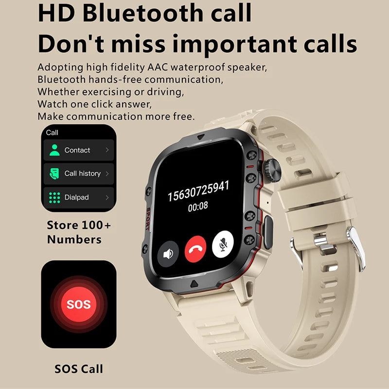 2025 For Xiaomi New Rugged Military GPS Smart Watch Men Bluetooth Call Health Monitoring AI Voice Sports Waterproof Smartwatches