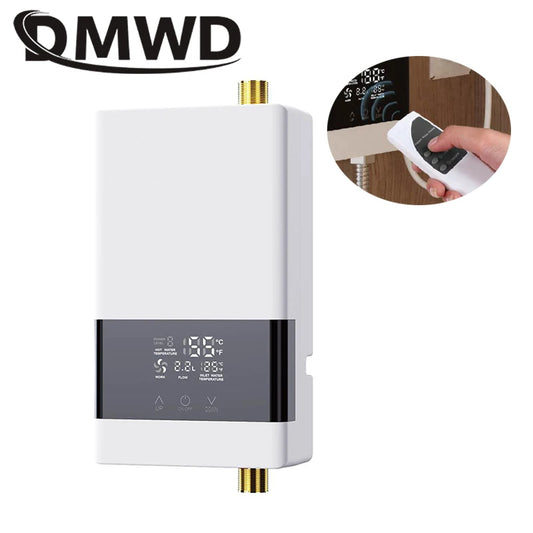 Remote Instantaneous Tankless Electric Hot Water Heater Kitchen Instant Heating Faucet Tap Bathroom Shower Temperature Setting