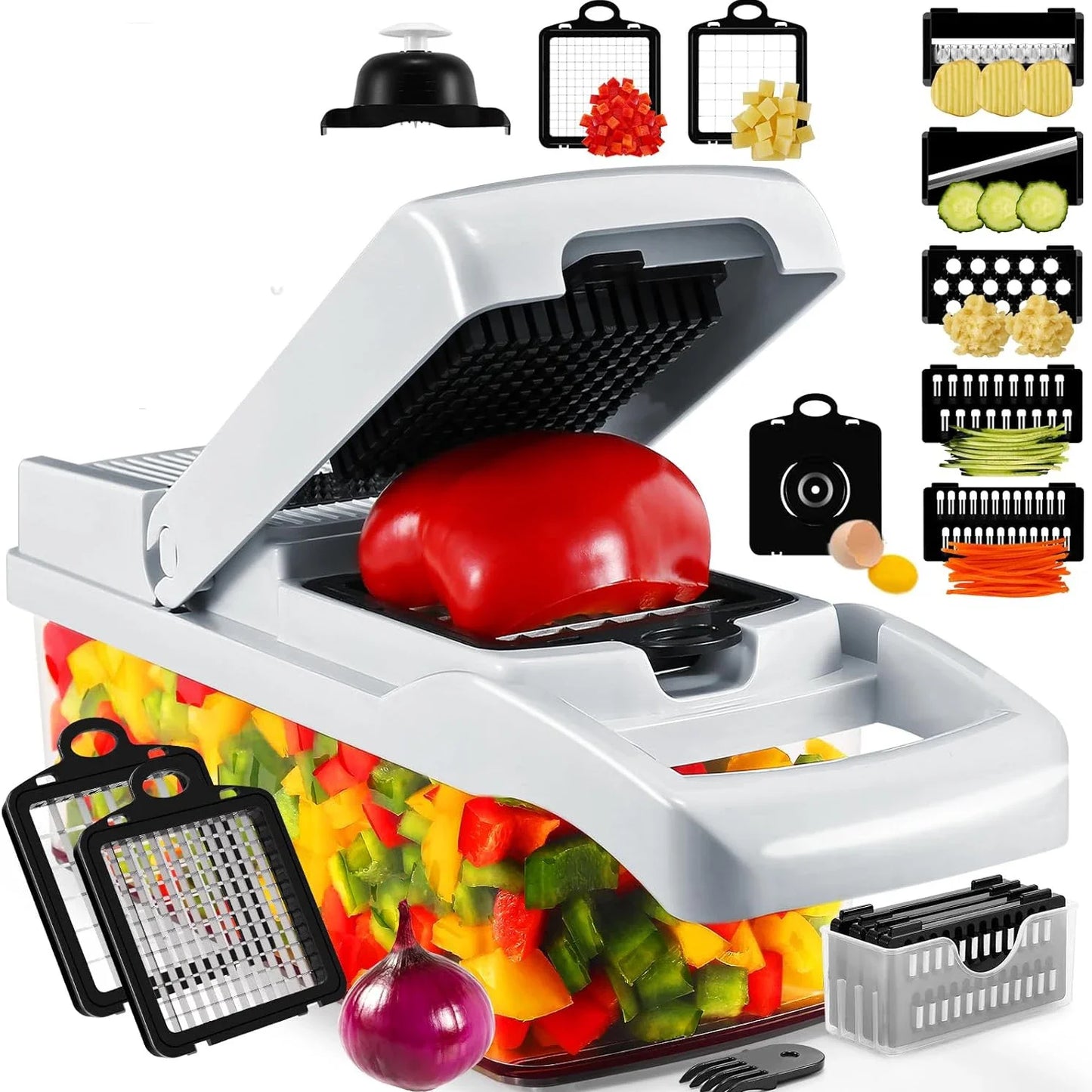 25in1 Multifunction Vegetable Chopper Fruit Slicer Onion Dicer Potato Grater Garlic Press Vegetable Cutter Kitchen Gadgets Tool
