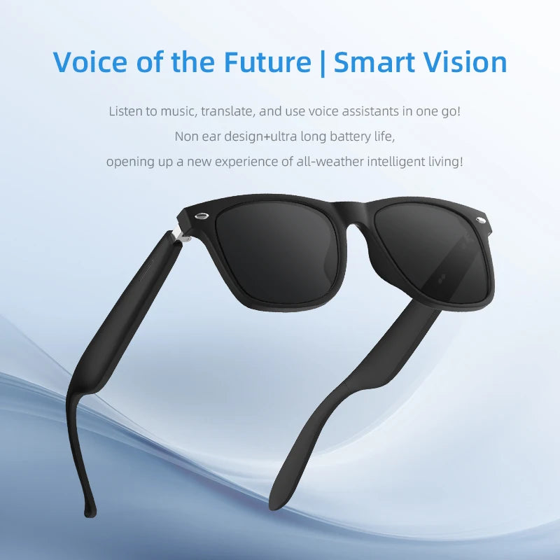 2025 New AI Translation Smart Glasses Bluetooth Call Headphones UV Protective Lenses Connected Bezel Outdoor Sports Sunglasses