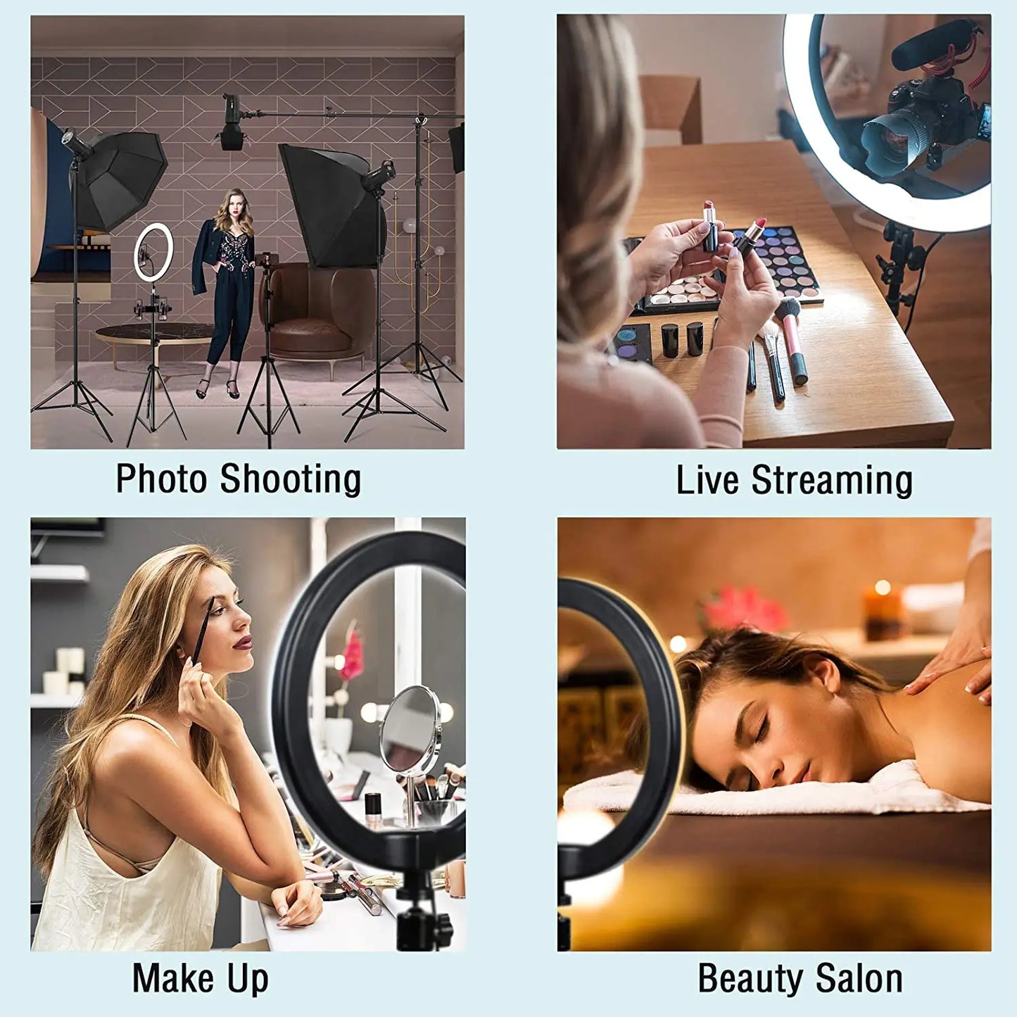16/26/33cm LED Selfie Ring Light with Phone Stand Dimmable led Fill Lamp Photography Ringlight for Tiktok Video Live Fill Lamps