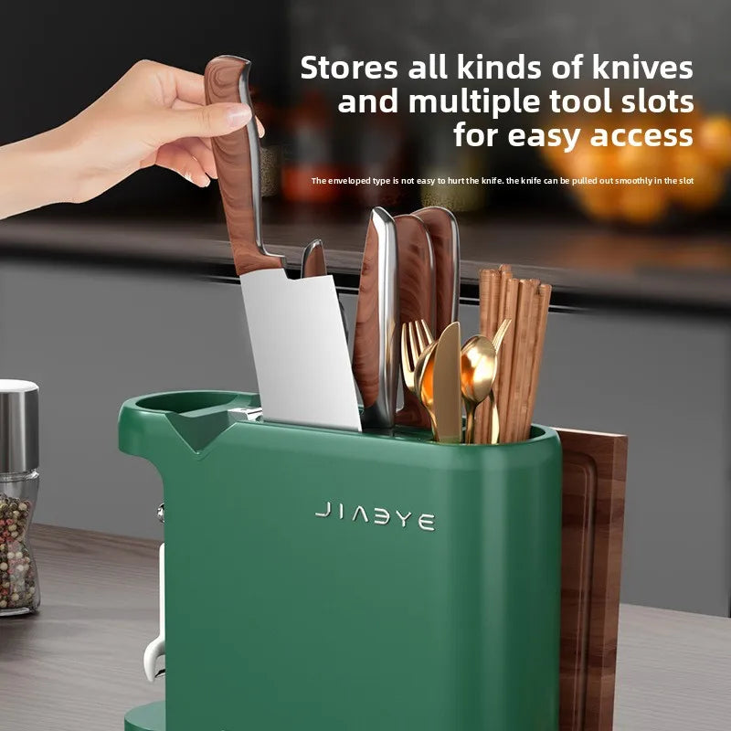 Kitchen Multi-functional Household Knife Rack Cutting Board Rack Cutting Board Rack Knife Sharpener Integrated Storage Rack