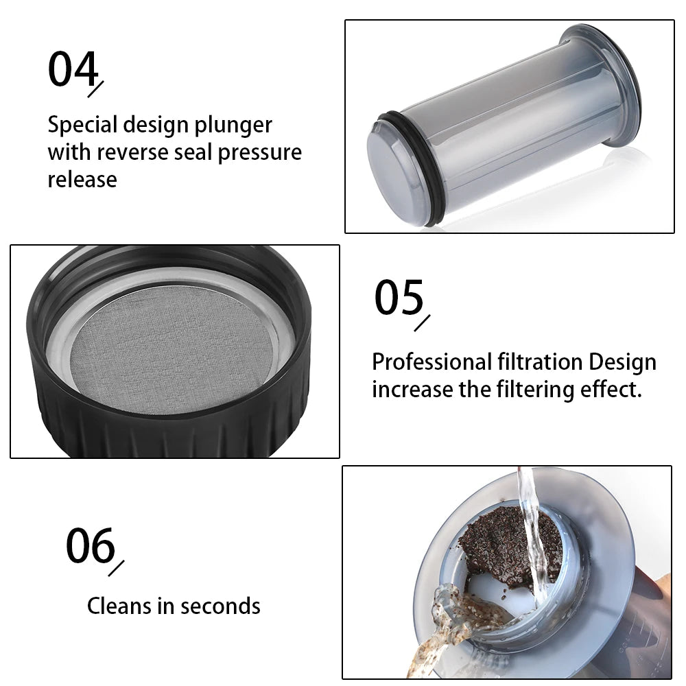 For AeroPress Machine Espresso Portable Coffee Maker Cafe French Press Coffee Pot  with Filters Paper Kit