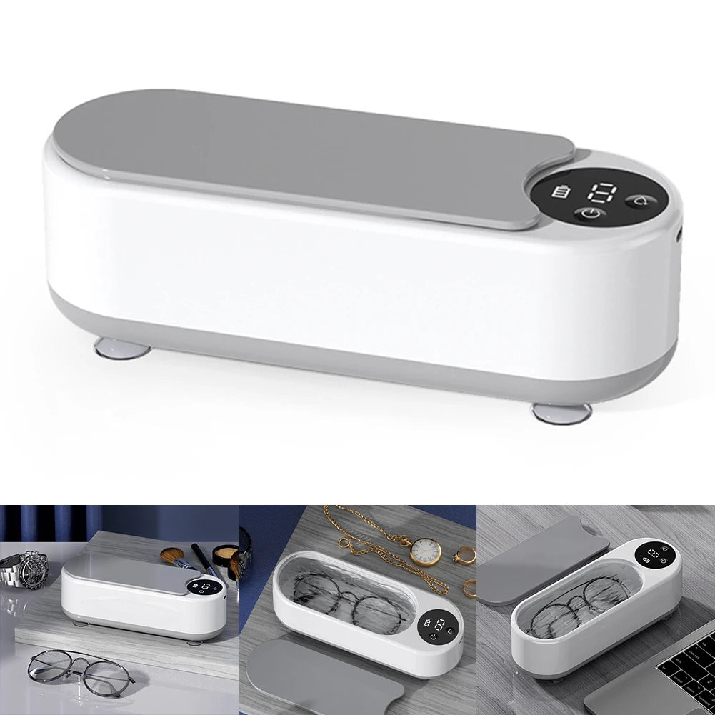 Ultrasonic Silver Gold Cleaner Portable Glasses Cleaner Makeup Brush Cleaner Multifunctional USB Rechargeable for Coins Dentures