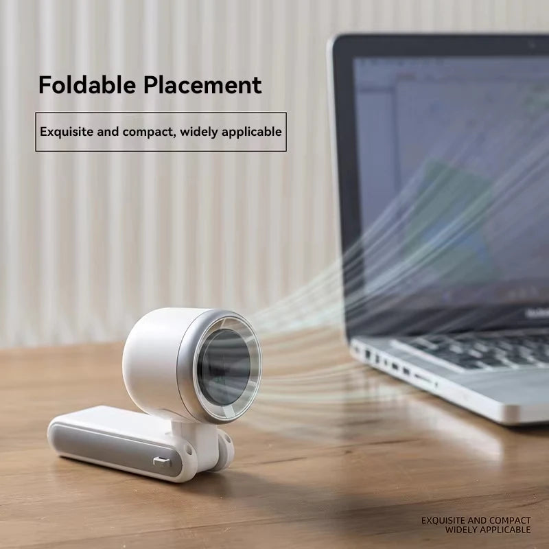 Hanging Neck Outdoor 180 Degree Folding Desktop Mini Electric Fan Hand-held Folding High-speed Powerful Turbo Fan 2025