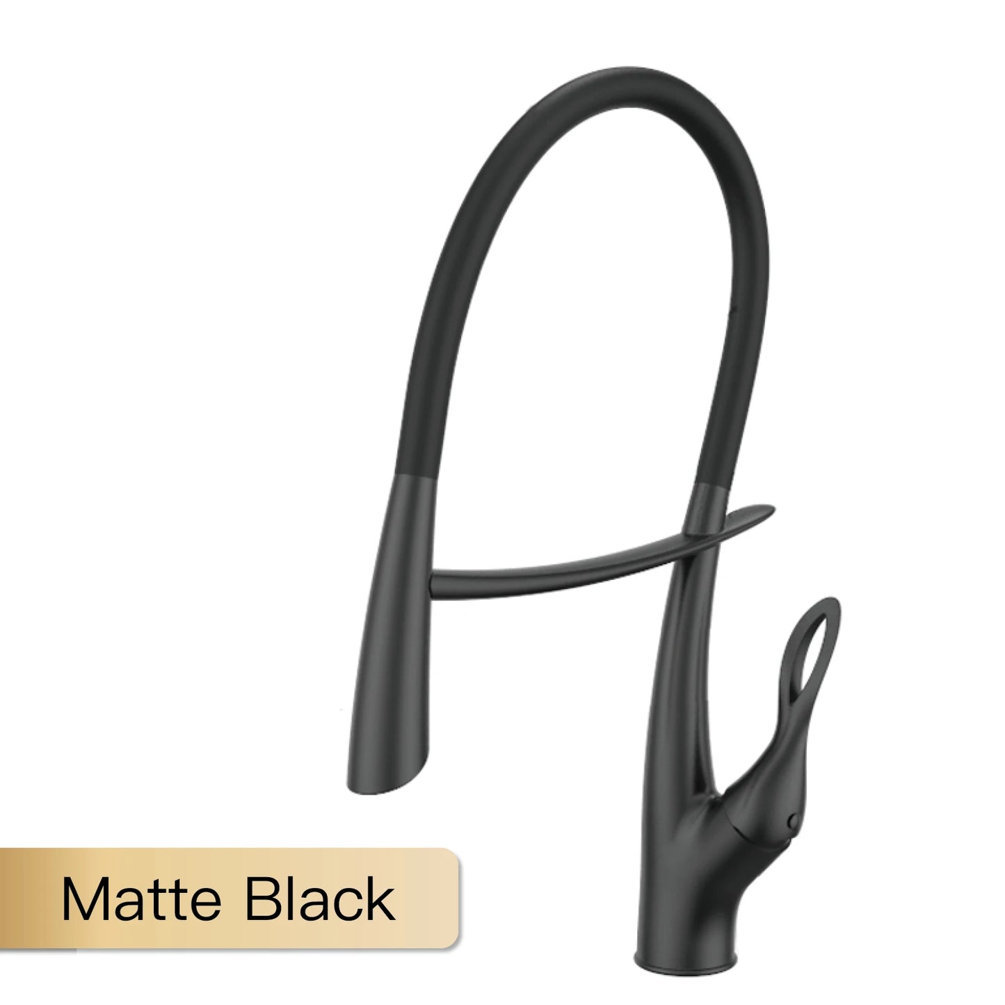 Modern luxury black brass kitchen faucet Pull-Out magnetic suction design Single handle hot & cold water 2 function sink Mixer